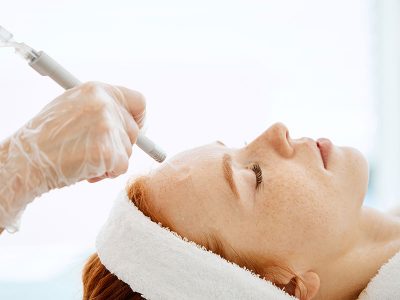 Person receiving skin resurfacing treatment